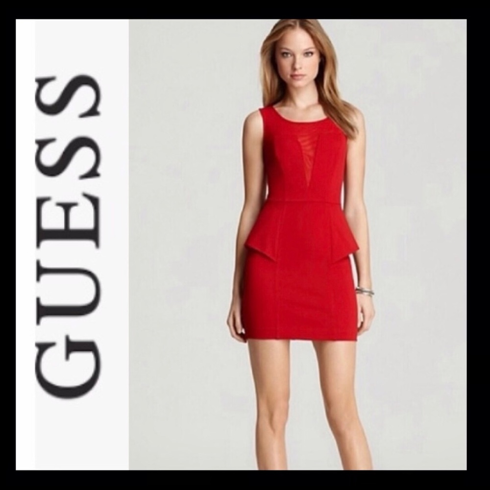 GUESS Peplum Bodycon Dress